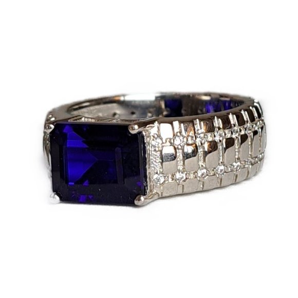 Hespera Ink Blue Topaz Cigar Ring - Picture 4 of 6
